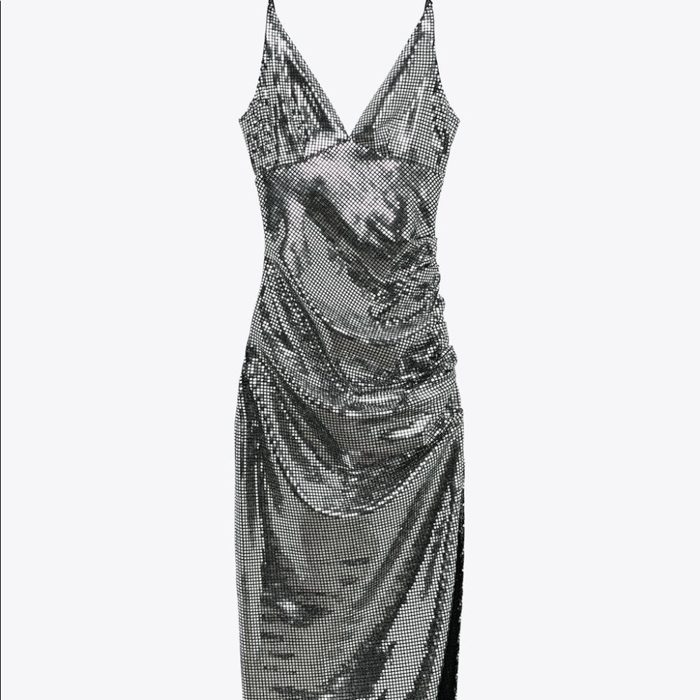 Zara shimmer midi dress